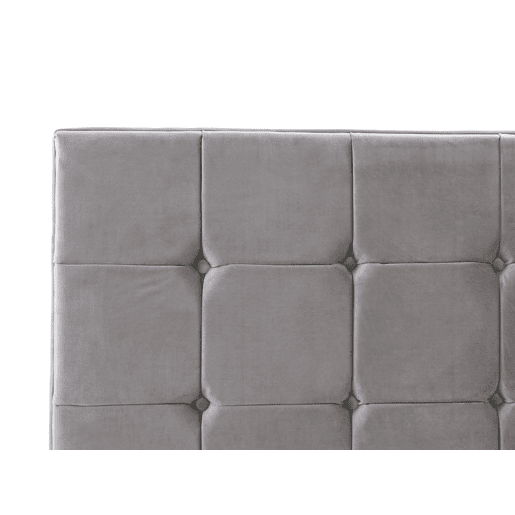 Cama Veludo AMBERT 140 x 200 cm Cinzento Cama Veludo AMBERT 140 x 200 cm Cinzento