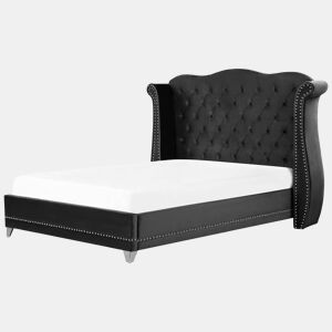 Cama Veludo AYETTE 180 x 200 cm Preto