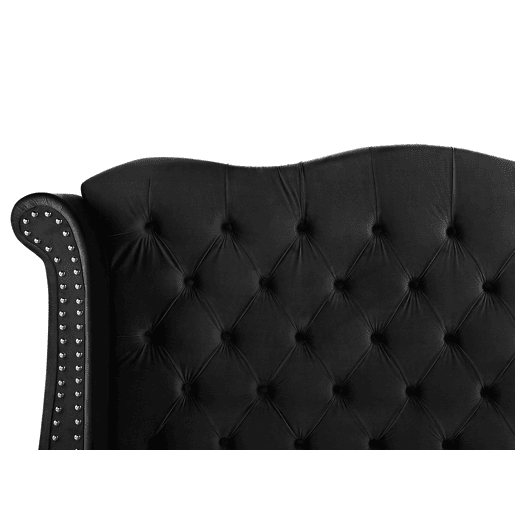 Cama Veludo AYETTE 180 x 200 cm Preto