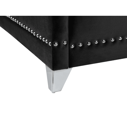 Cama Veludo AYETTE 180 x 200 cm Preto
