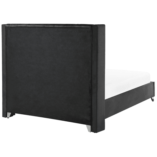 Cama Veludo LUBBON 160 x 200 cm Preto