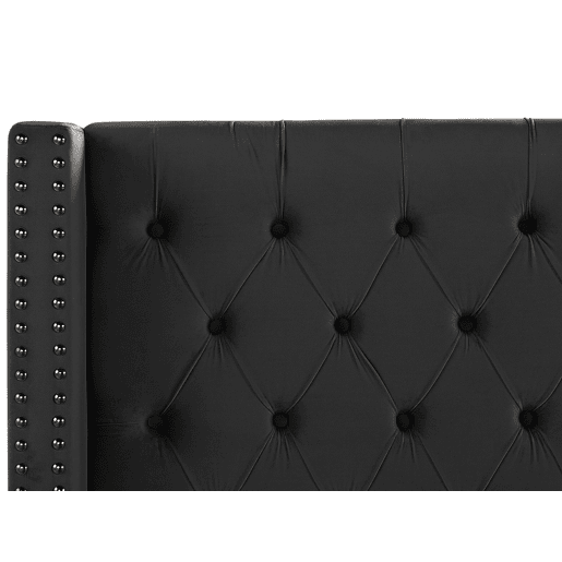 Cama Veludo LUBBON 160 x 200 cm Preto