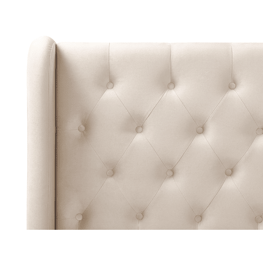 Cama Veludo FORBACH 180 x 200 cm Creme Cama Veludo FORBACH 180 x 200 cm Creme