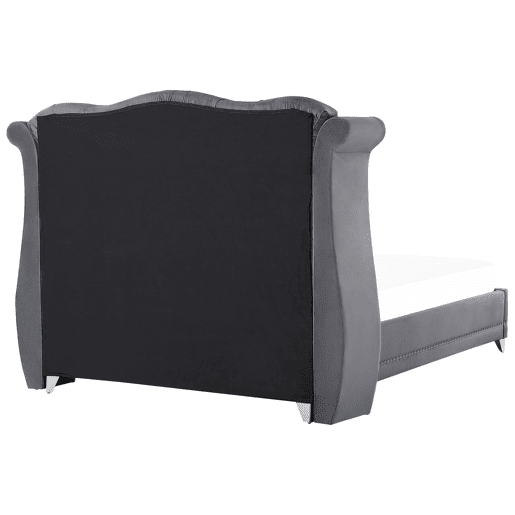 Cama Veludo AYETTE 180 x 200 cm Cinzento