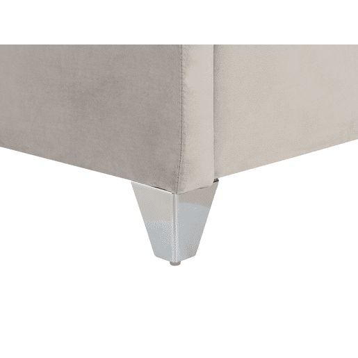Cama Veludo LUBBON 180 x 200 cm Cinzento claro