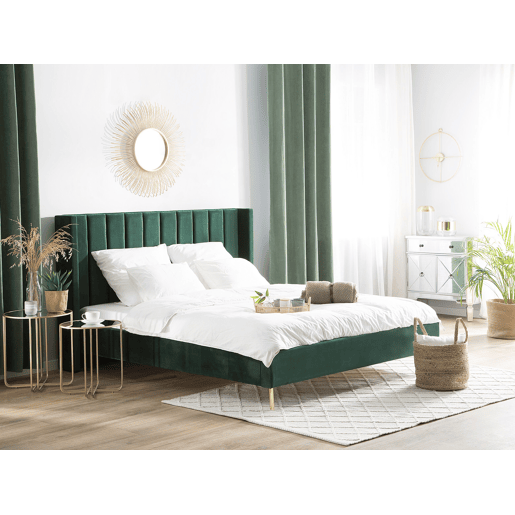 Cama Veludo VILLETTE 180 x 200 cm Verde escuro