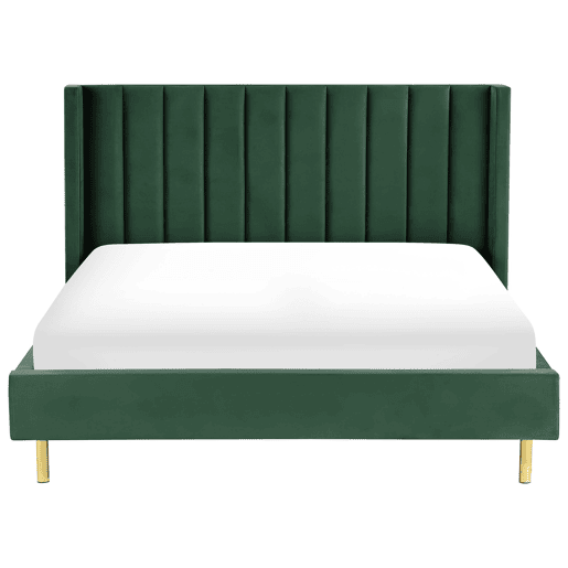 Cama Veludo VILLETTE 180 x 200 cm Verde escuro
