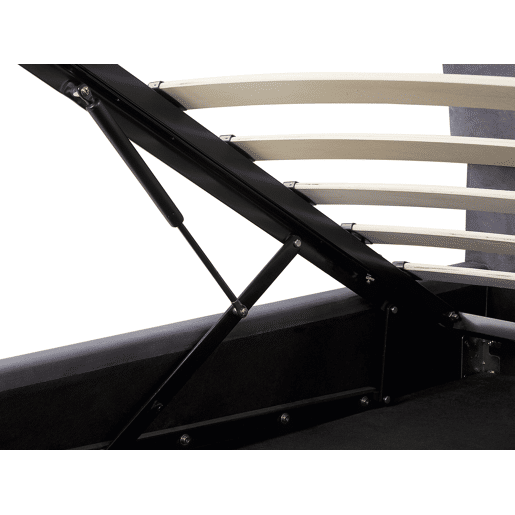 Cama baú Veludo BATILLY 160 x 200 cm Cinzento