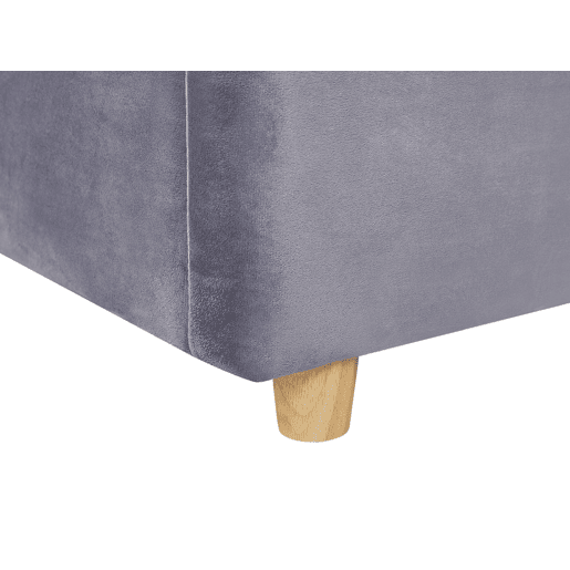 Cama baú Veludo BATILLY 160 x 200 cm Cinzento