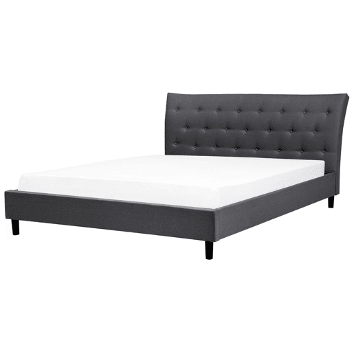 Cama Tecido SAVERNE 180 x 200 cm Cinzento escuro