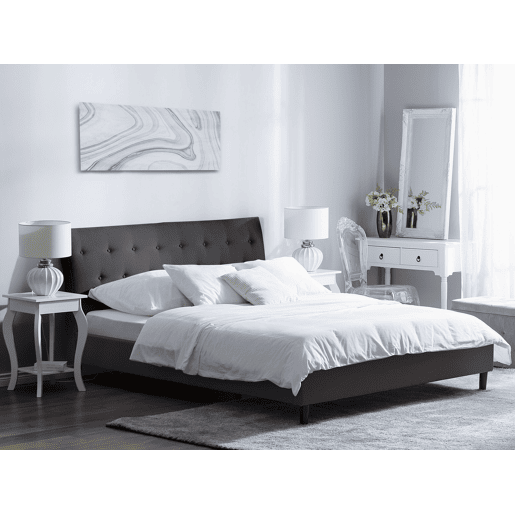 Cama Tecido SAVERNE 180 x 200 cm Cinzento escuro