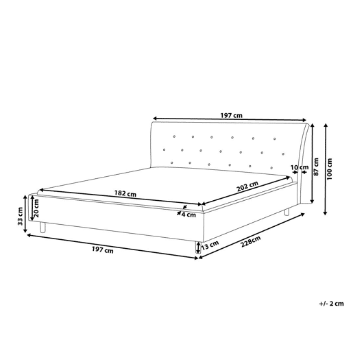 Cama Tecido SAVERNE 180 x 200 cm Cinzento escuro