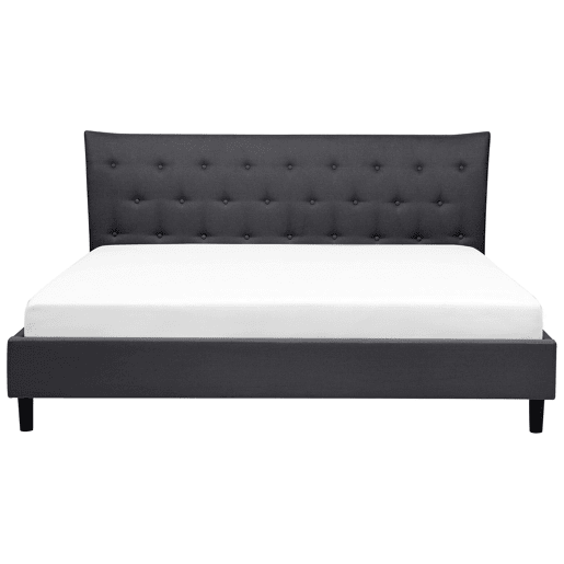 Cama Tecido SAVERNE 180 x 200 cm Cinzento escuro