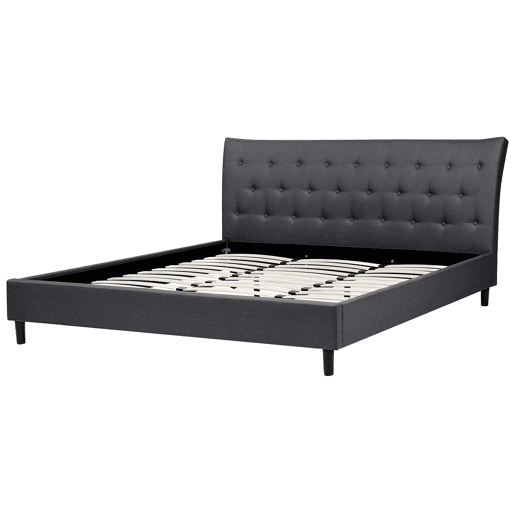 Cama Tecido SAVERNE 180 x 200 cm Cinzento escuro