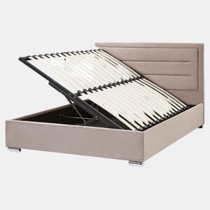 Cama baú Veludo ROUEN 160 x 200 cm Taupe