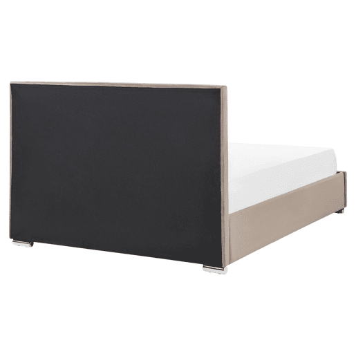 Cama baú Veludo ROUEN 160 x 200 cm Taupe