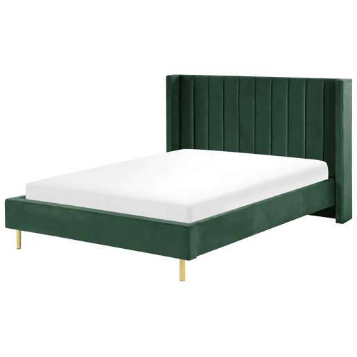 Cama Veludo VILLETTE 140 x 200 cm Verde escuro