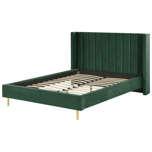 Cama Veludo VILLETTE 140 x 200 cm Verde escuro
