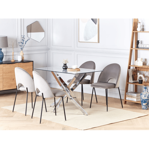 Mesa de jantar MARAMO Prateado 120 cm 70 cm Vidro de segurança (temperado)