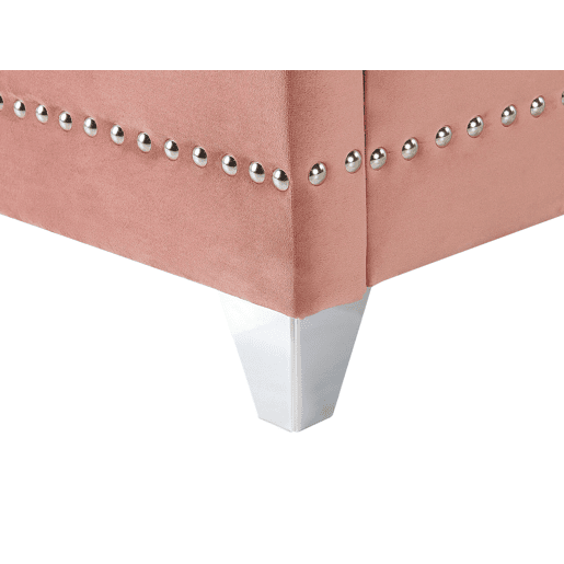 Cama Veludo AYETTE 160 x 200 cm Rosa