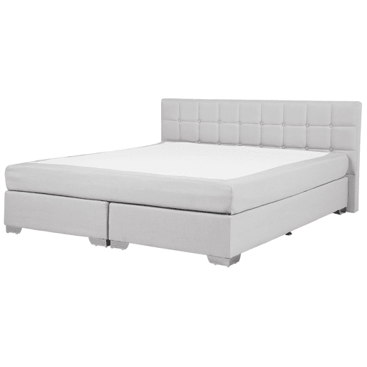 Cama continental Tecido ADMIRAL 180 x 200 cm Cinzento claro