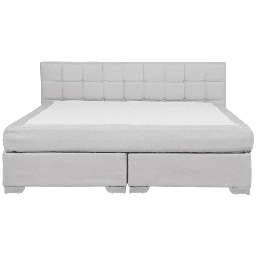 Cama continental Tecido ADMIRAL 180 x 200 cm Cinzento claro
