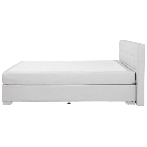 Cama continental Tecido ADMIRAL 180 x 200 cm Cinzento claro