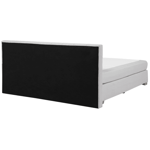 Cama continental Tecido ADMIRAL 180 x 200 cm Cinzento claro