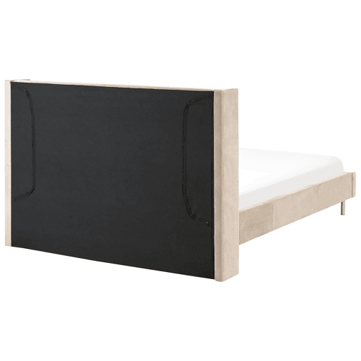 Cama Veludo VILLETTE 140 x 200 cm Creme