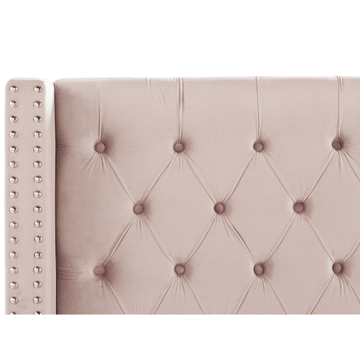 Cama Veludo LUBBON 180 x 200 cm Rosa pastel