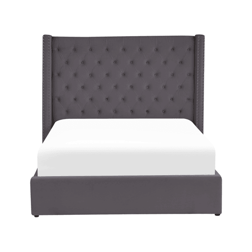 Cama baú Veludo LUBBON 140 x 200 cm Cinzento