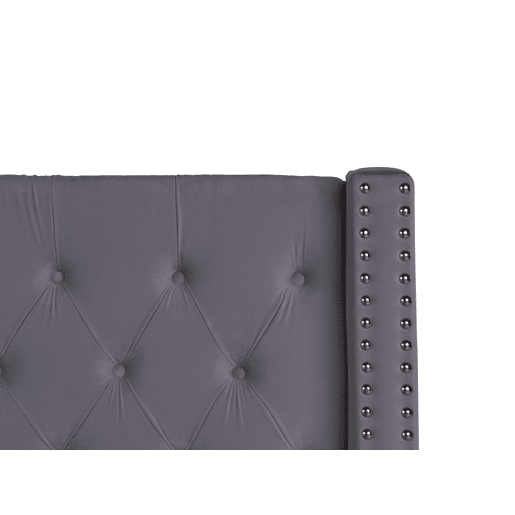 Cama baú Veludo LUBBON 140 x 200 cm Cinzento