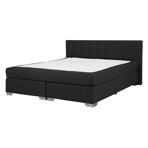 Cama continental Tecido ADMIRAL 140 x 200 cm Preto