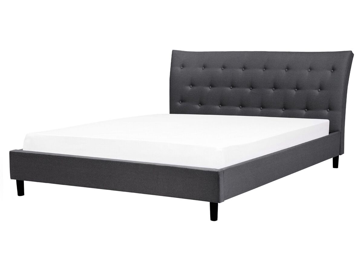 Beliani Cama Poliéster SAVERNE 177x228 Gris Oscuro