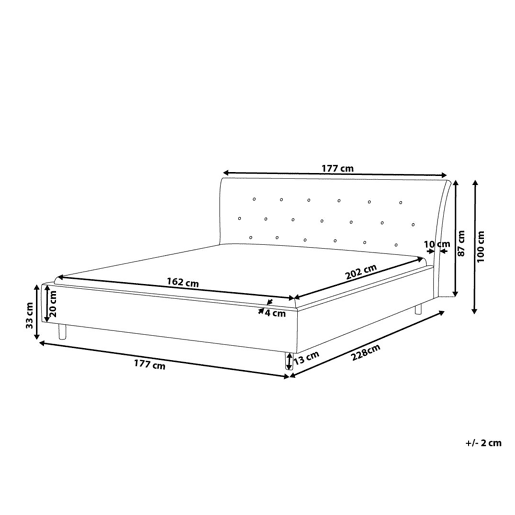 Cama Tecido SAVERNE 160 x 200 cm Cinzento escuro