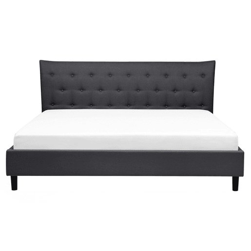 Cama Tecido SAVERNE 160 x 200 cm Cinzento escuro
