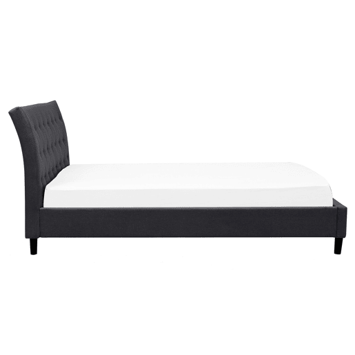 Cama Tecido SAVERNE 160 x 200 cm Cinzento escuro