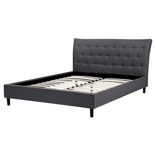 Cama Tecido SAVERNE 160 x 200 cm Cinzento escuro