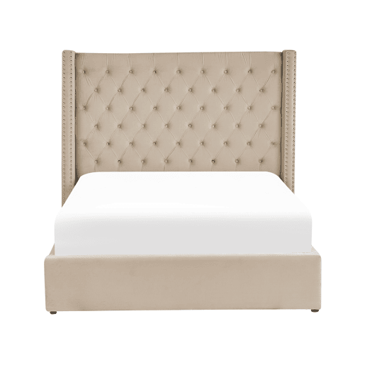 Cama baú Veludo LUBBON 140 x 200 cm Creme