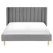 Beliani Cama Terciopelo VILLETTE 186x220 Beliani Cama Terciopelo VILLETTE 186x220 Gris