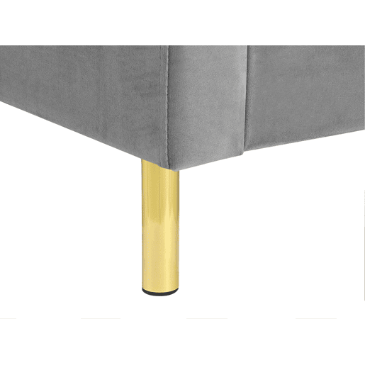 Cama Veludo VILLETTE 160 x 200 cm Cinzento