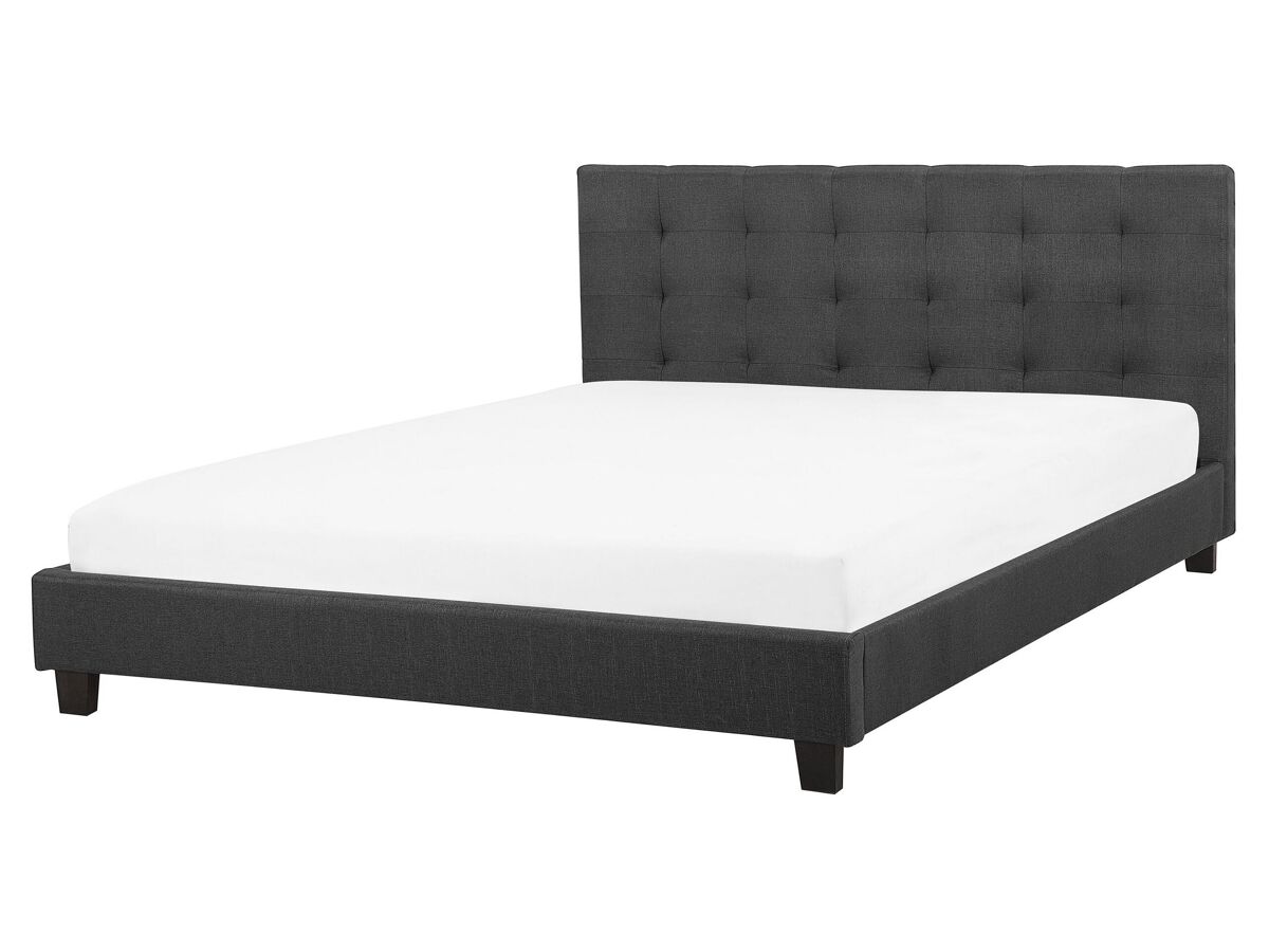 Beliani Cama Poliéster LA ROCHELLE 170x218 Gris Oscuro