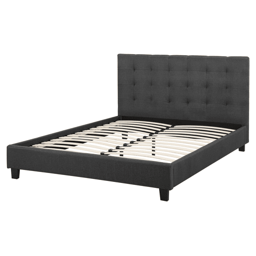 Cama Tecido LA ROCHELLE 160 x 200 cm Cinzento escuro