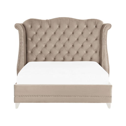 Cama Veludo AYETTE 180 x 200 cm Taupe