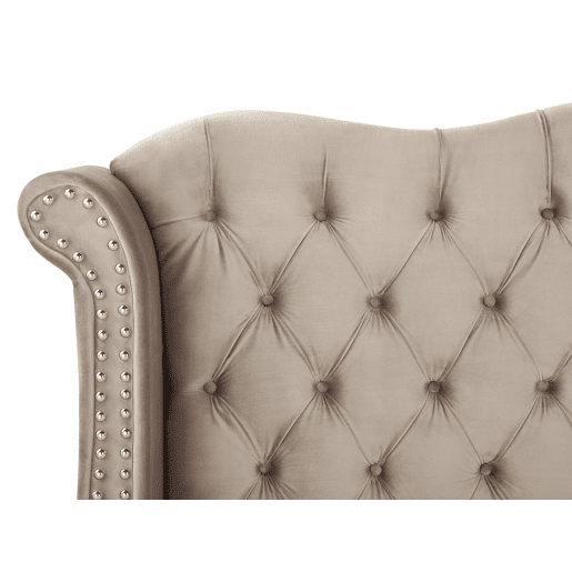 Cama Veludo AYETTE 180 x 200 cm Taupe