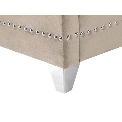 Cama Veludo AYETTE 180 x 200 cm Taupe
