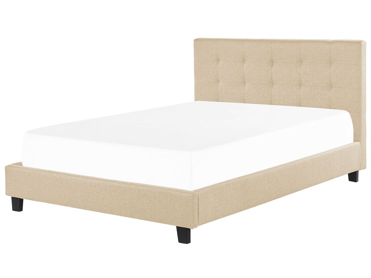 Beliani Cama Poliéster LA ROCHELLE 190x218 Beige