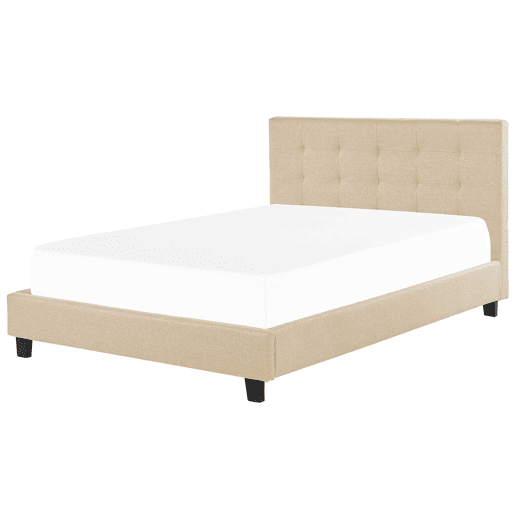 Cama Tecido LA ROCHELLE 180 x 200 cm Creme