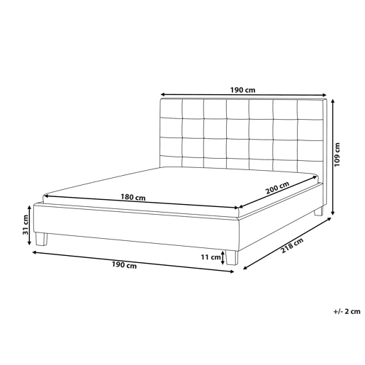Cama Tecido LA ROCHELLE 180 x 200 cm Creme