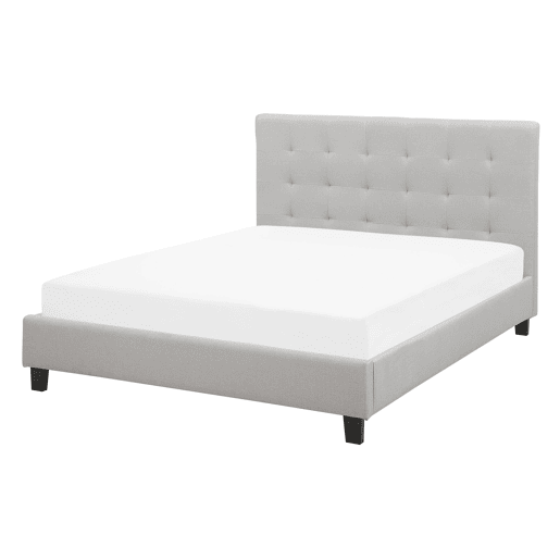Cama Tecido LA ROCHELLE 140 x 200 cm Cinzento claro